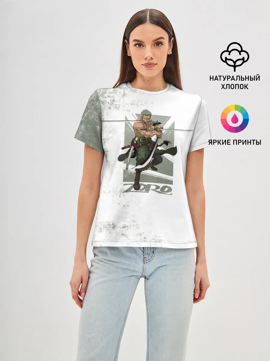 Женская базовая футболка / Зоро One Piece. Большой куш
