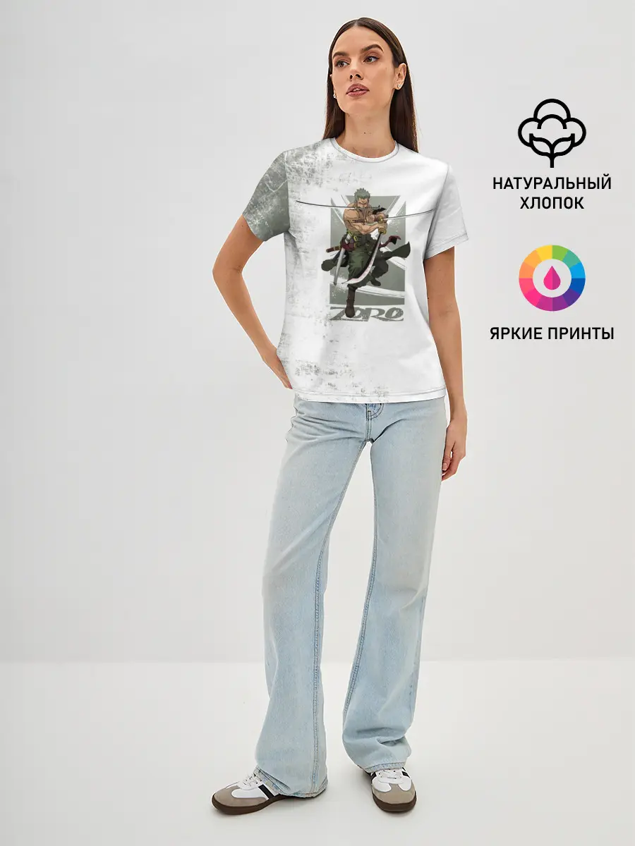 Женская базовая футболка / Зоро One Piece. Большой куш