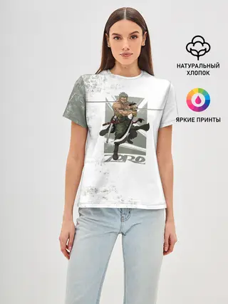 Женская базовая футболка / Зоро One Piece. Большой куш