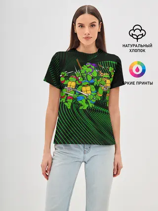 Женская базовая футболка / Супер Ниндзя Черепашки