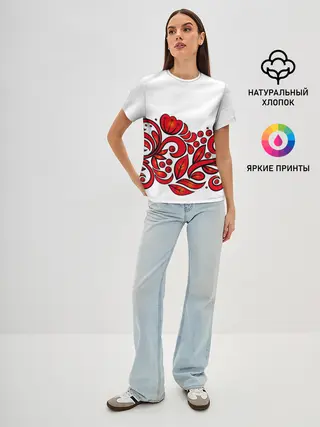 Женская базовая футболка / ХОХЛОМА