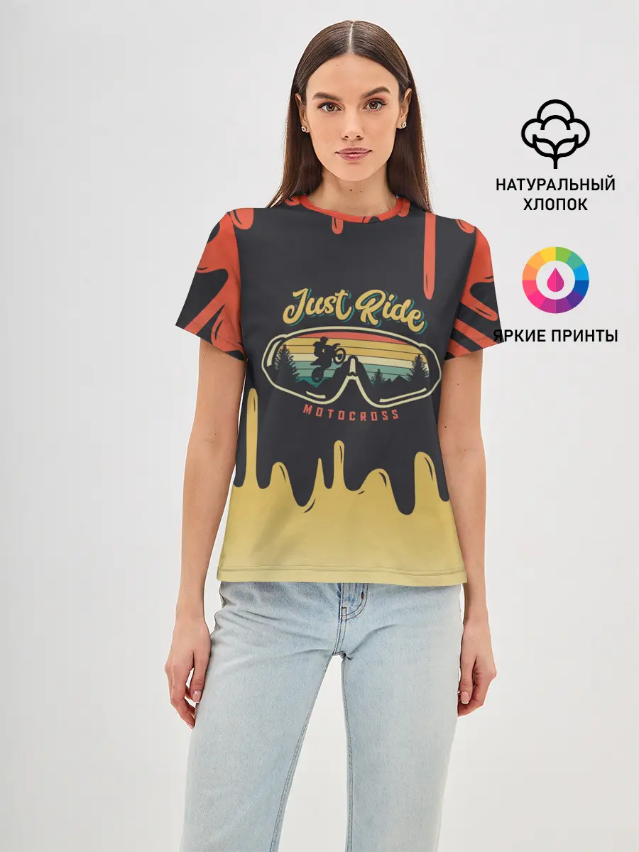 Женская базовая футболка / Just Ride MOTOCROSS | МОТОКРОСС