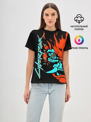 Женская базовая футболка / Cyberpunk 2077