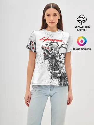 Женская базовая футболка / CYBERPUNK 2077