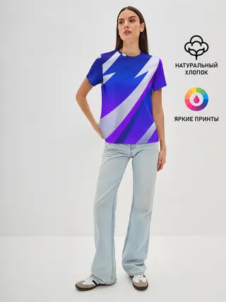 Женская базовая футболка / SPORT STYLE BLUE