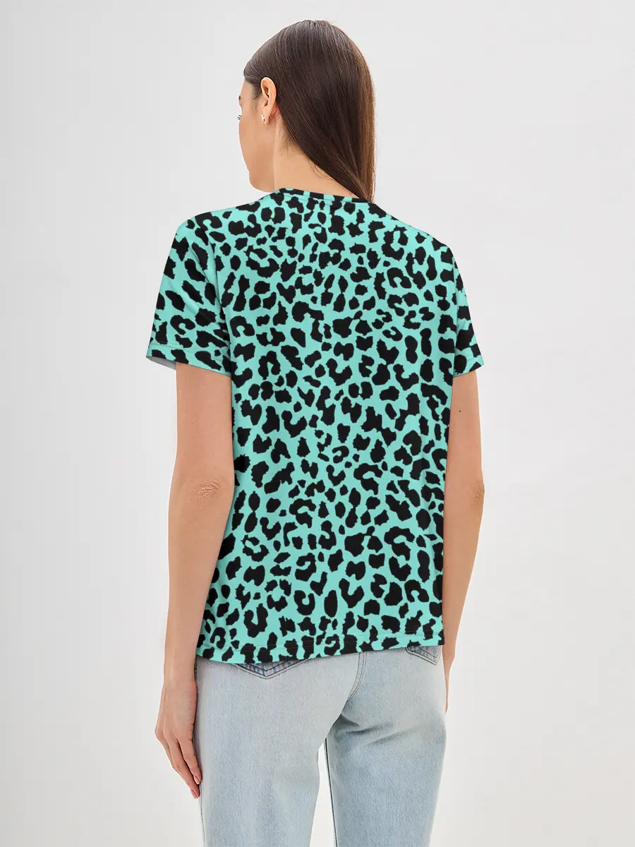 Женская базовая футболка / ЛАЗУРНЫЙ ЛЕОПАРД