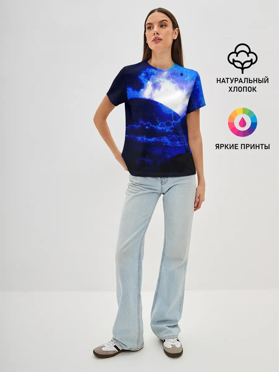 Женская базовая футболка / Космический закат