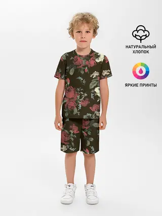Детская пижама с шортами / Букет роз