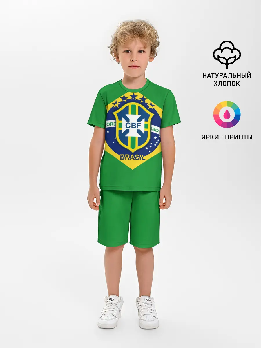 Детская пижама с шортами / Сборная Бразилии флаг