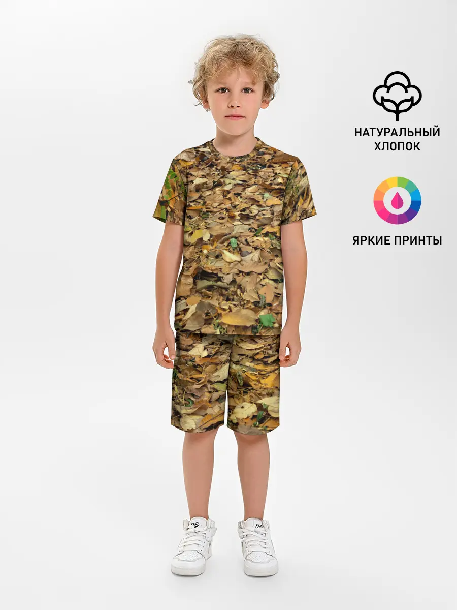 Детская пижама с шортами / Листья