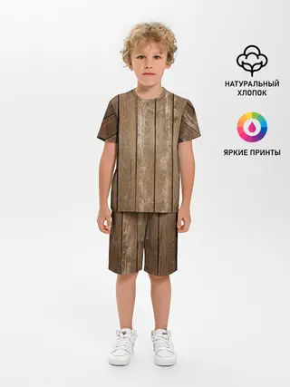 Детская пижама с шортами / Texture. Wood