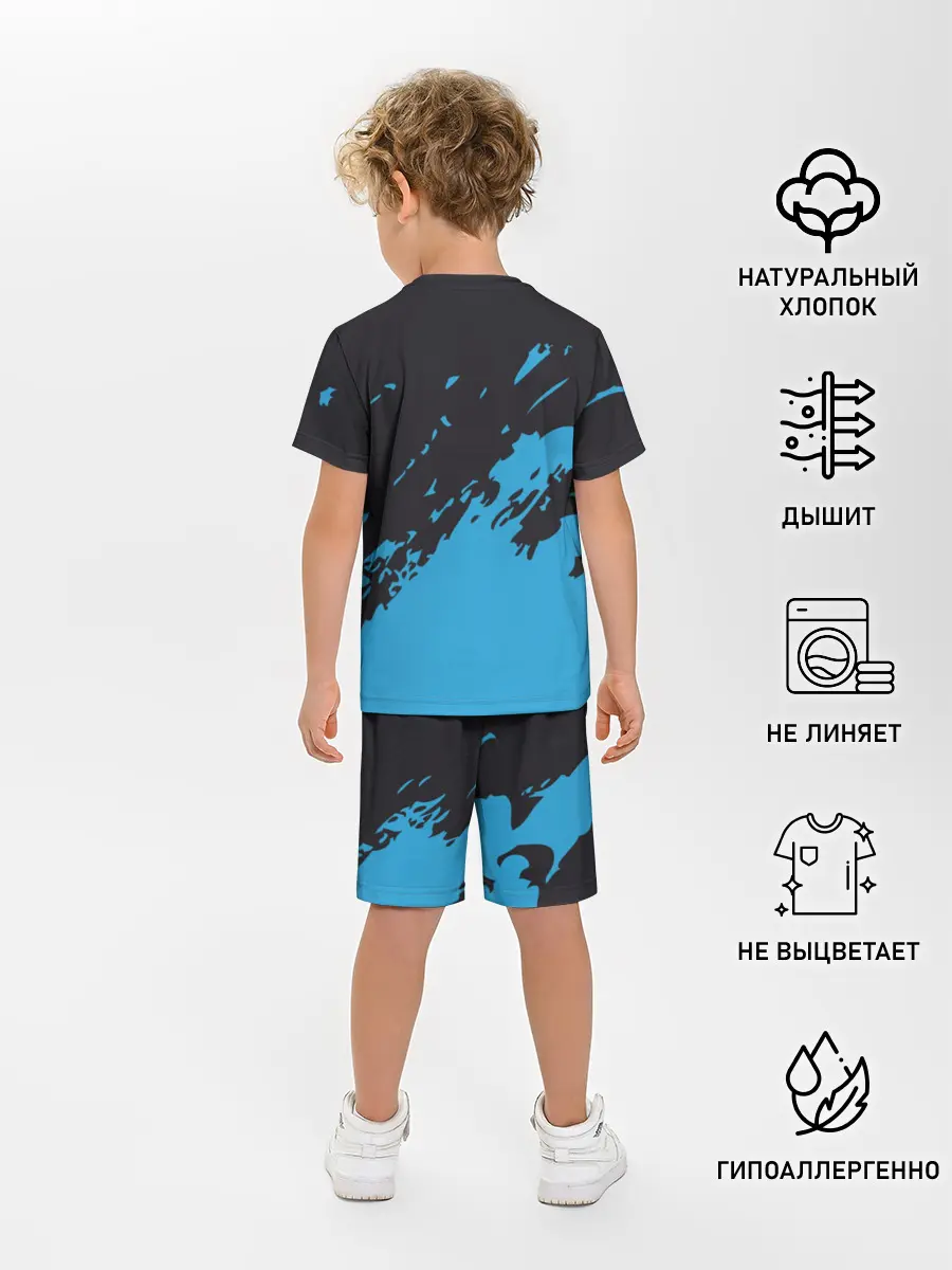 Детская пижама с шортами / One Piece синий всплеск
