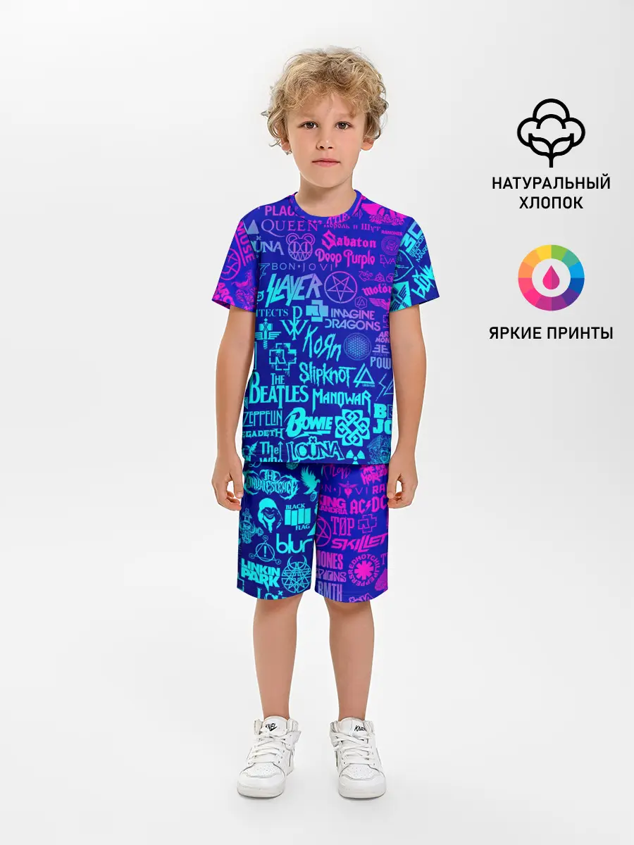 Детская пижама с шортами / ЛОГОТИПЫ РОК ГРУПП