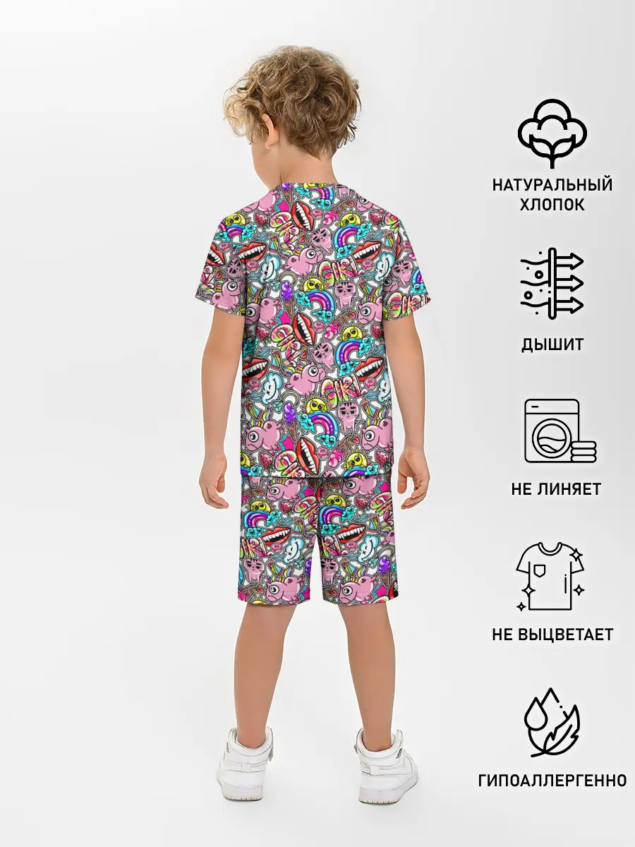 Детская пижама с шортами / сумасшедший стикербомб