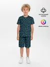 Детская пижама с шортами / Абстрактный зелено-синий узор