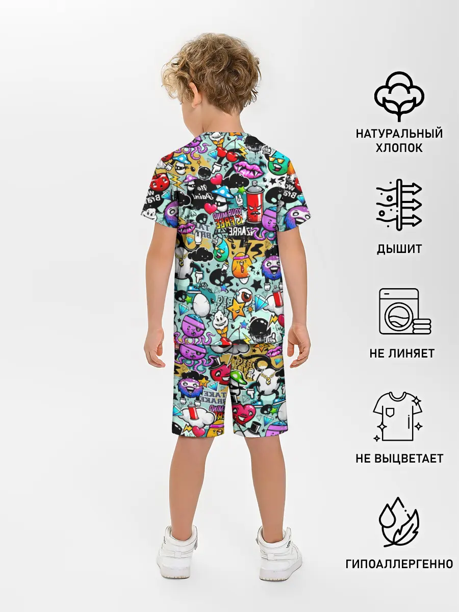 Детская пижама с шортами / Стикерпак