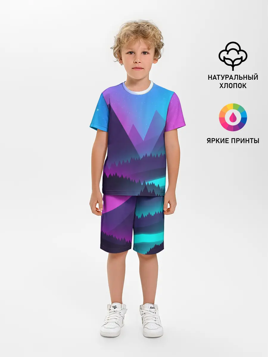 Детская пижама с шортами / NEON FOREST