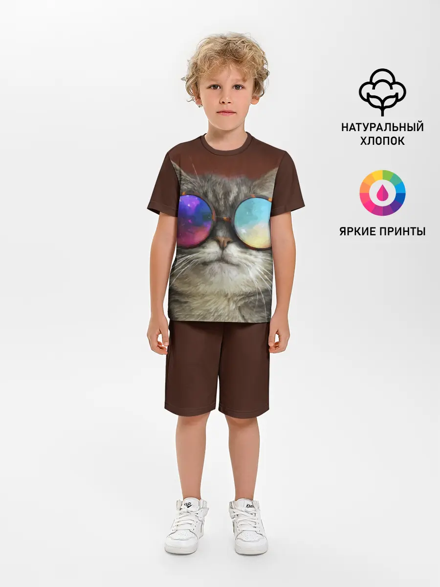 Детская пижама с шортами / котейки