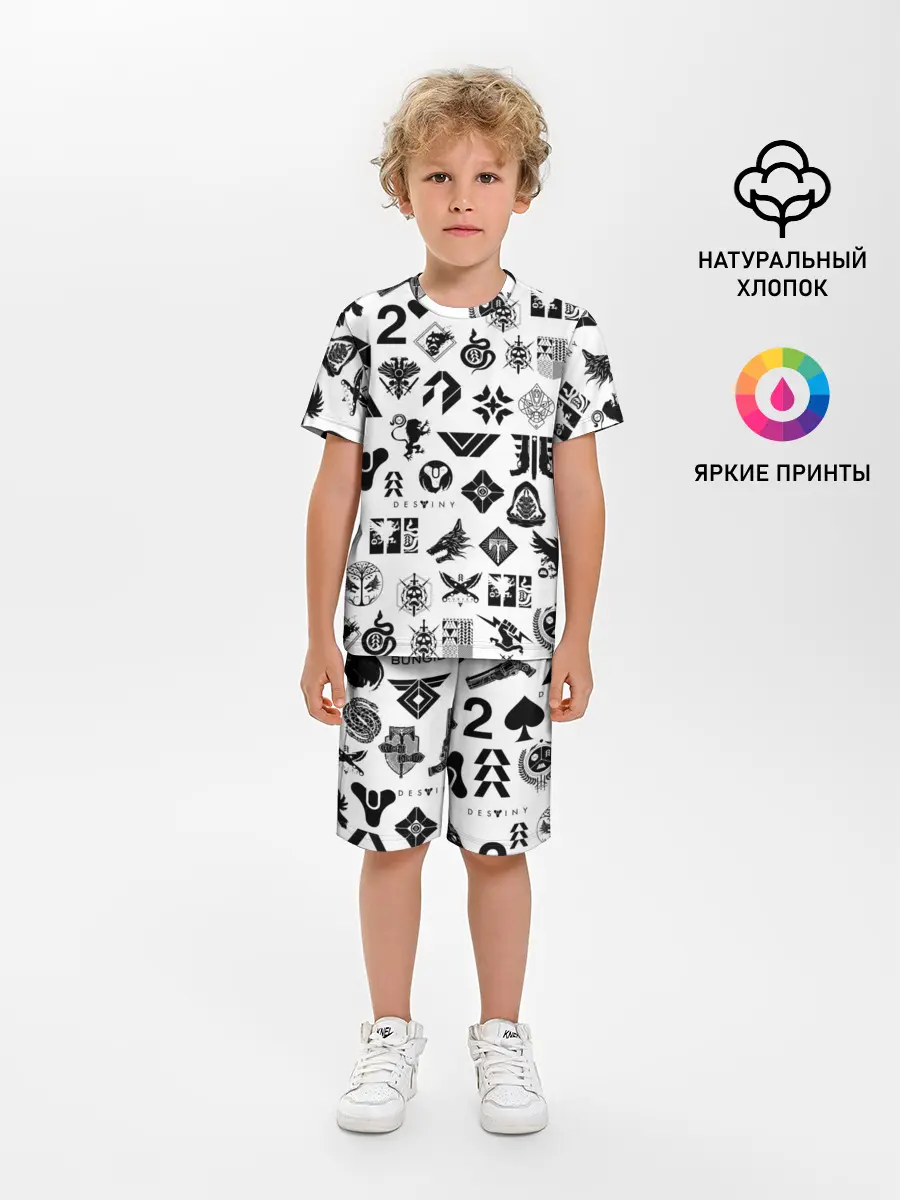 Детская пижама с шортами / DESTINY 2 LOGO PATTERN / ДЕСТИНИ