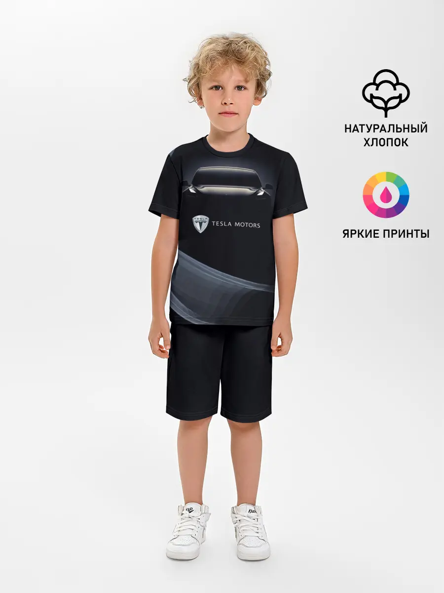 Детская пижама с шортами / Tesla Model 3