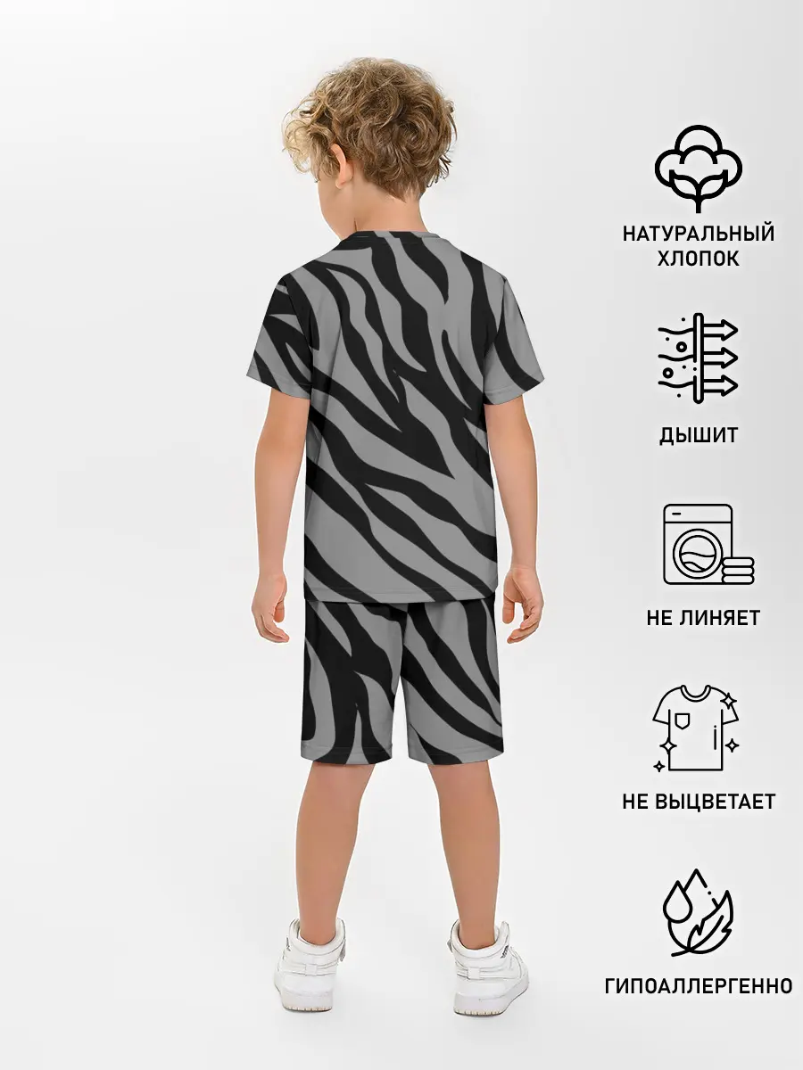 Детская пижама с шортами / Камуфляж Зебра