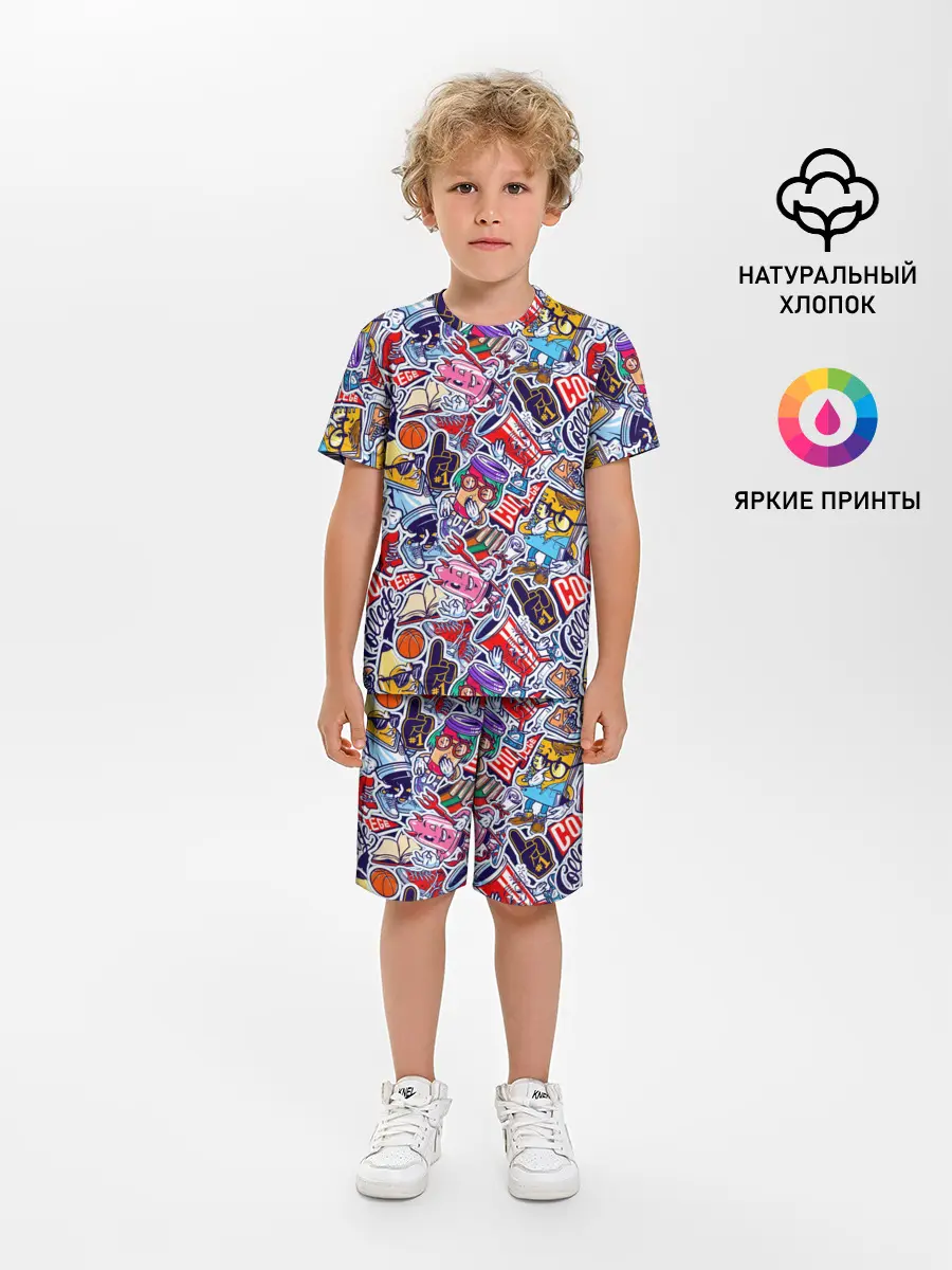 Детская пижама с шортами / Стикерпак