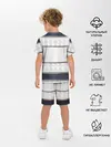 Детская пижама с шортами / White 3d lines