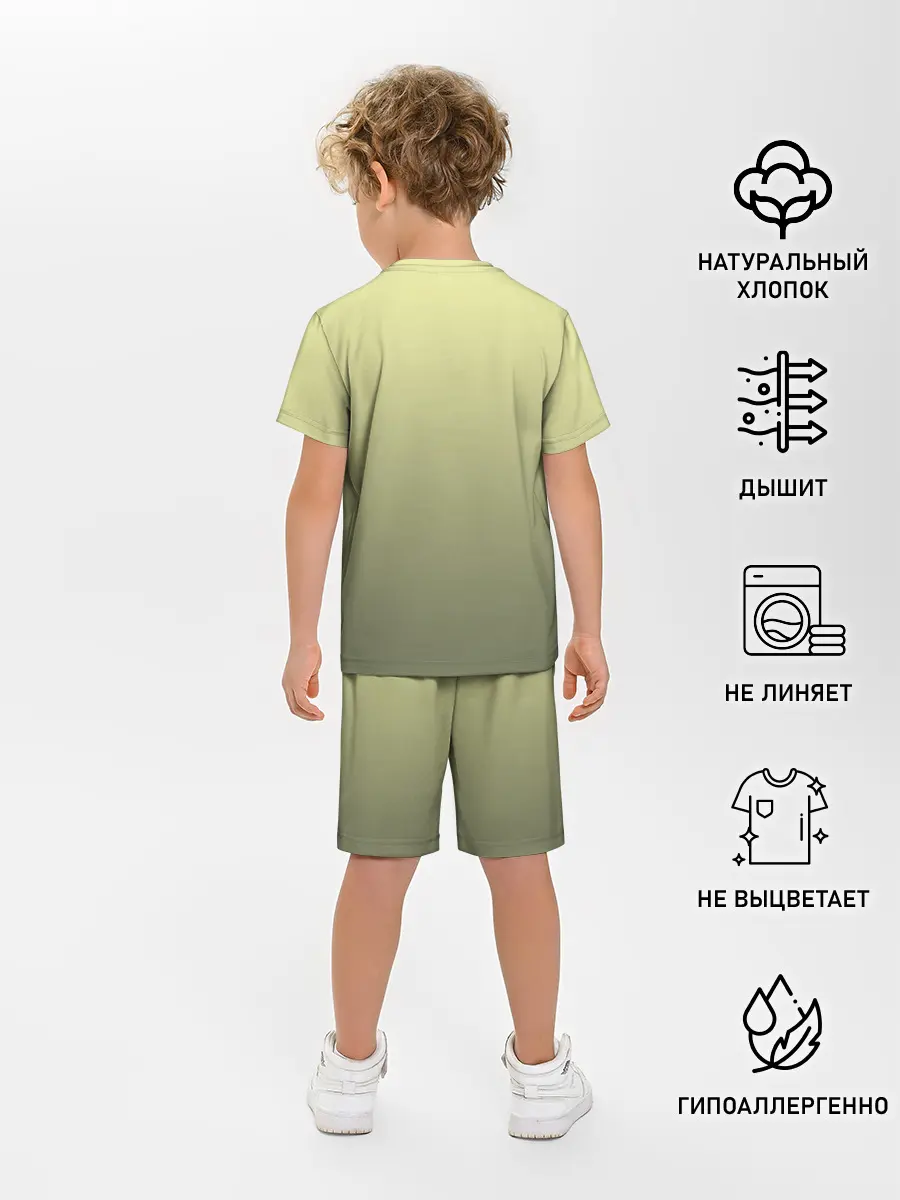 Детская пижама с шортами / лесной волшебник акварель