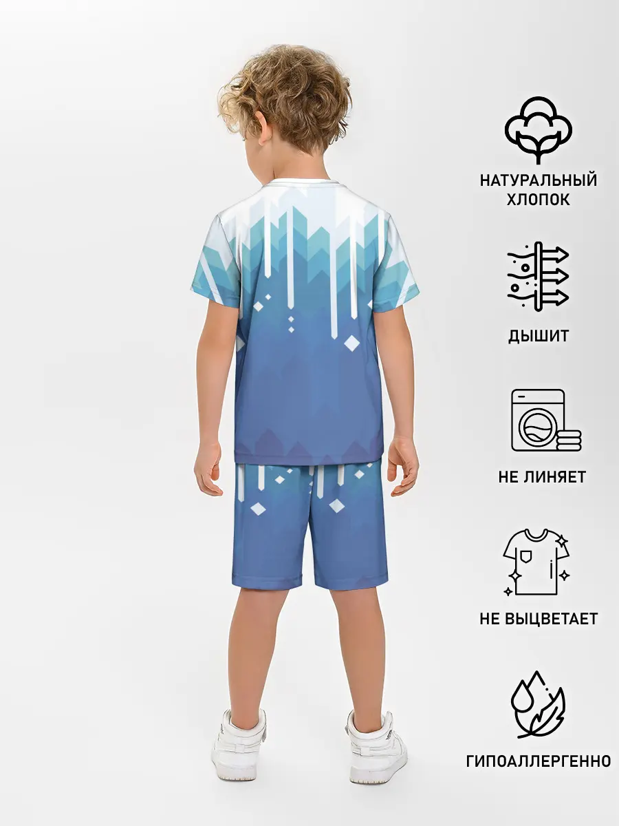 Детская пижама с шортами / Пиксельные сливки