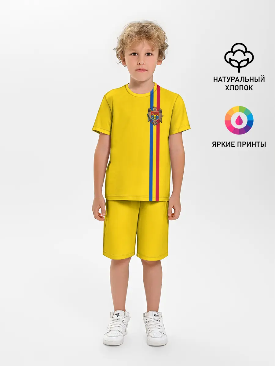 Детская пижама с шортами / Молдавия, лента с гербом