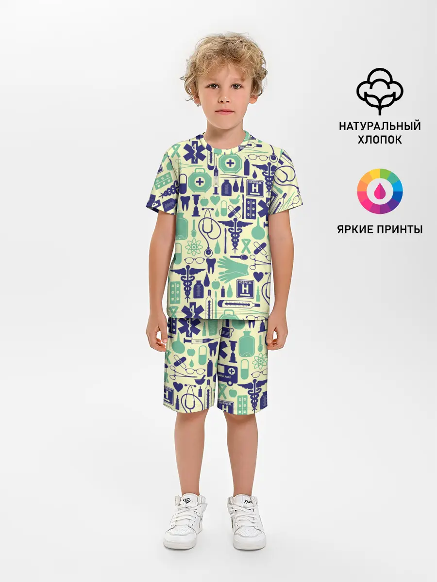 Детская пижама с шортами / Медицина | Паттерн