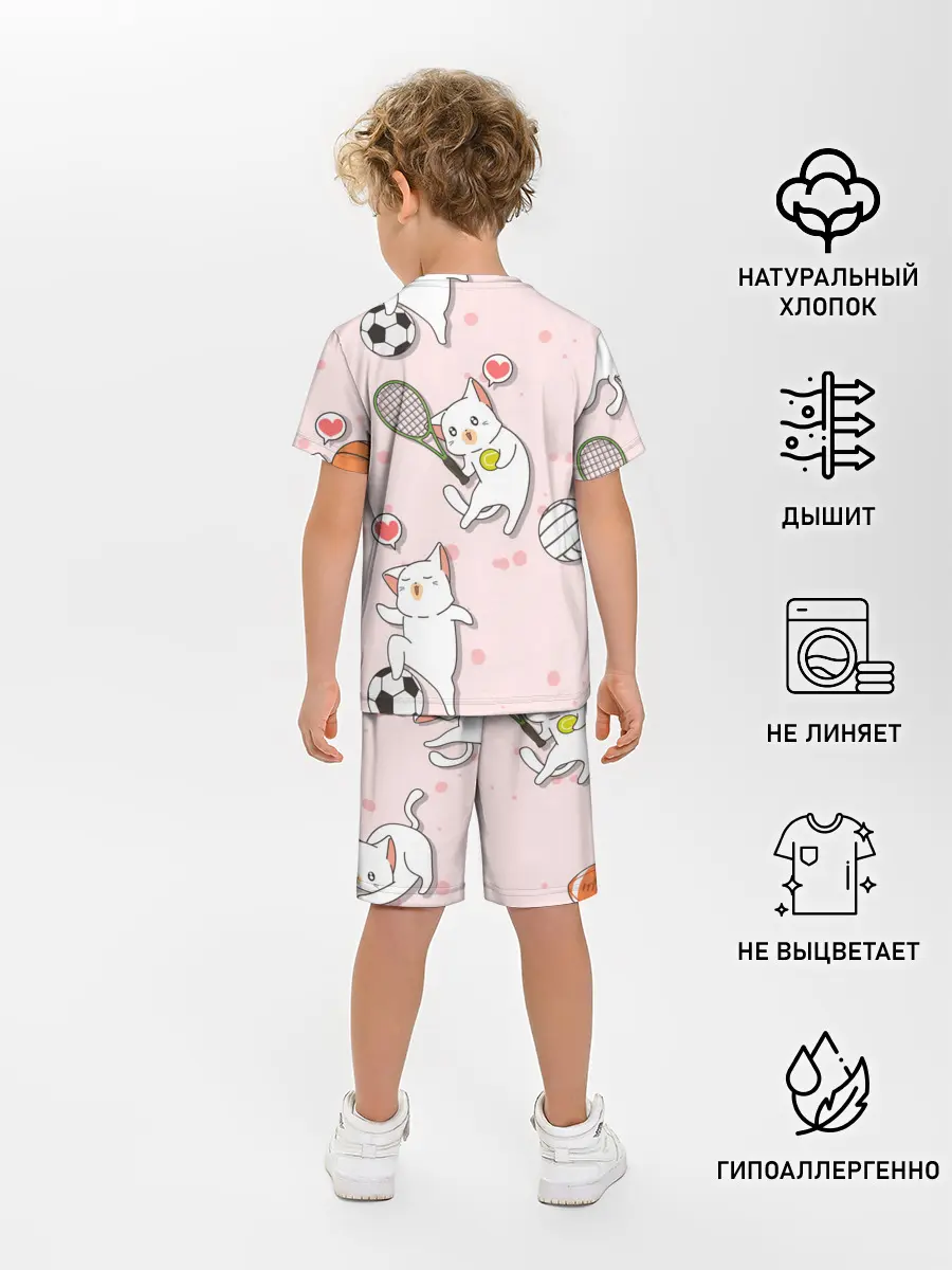 Детская пижама с шортами / Спортивные котики | Мяу спорт