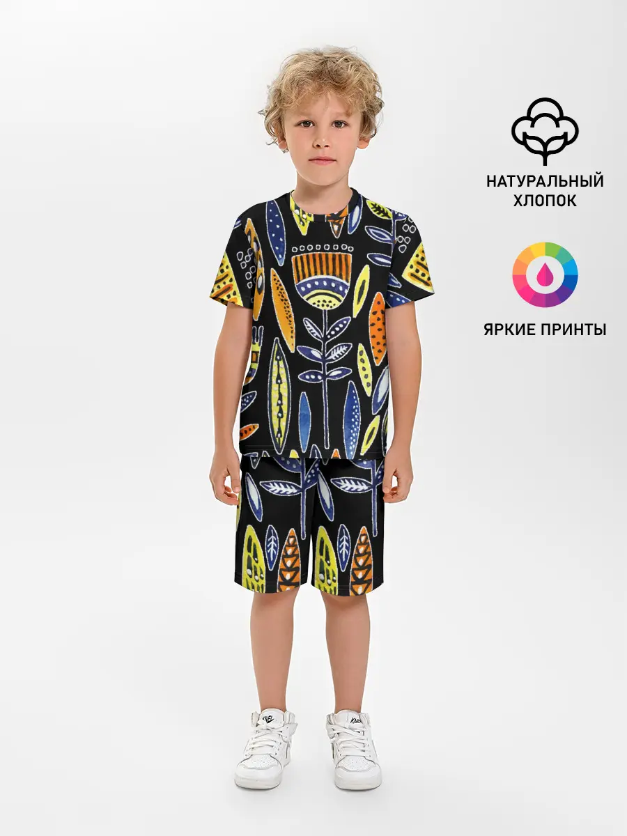 Детская пижама с шортами / вечные цветы фараона