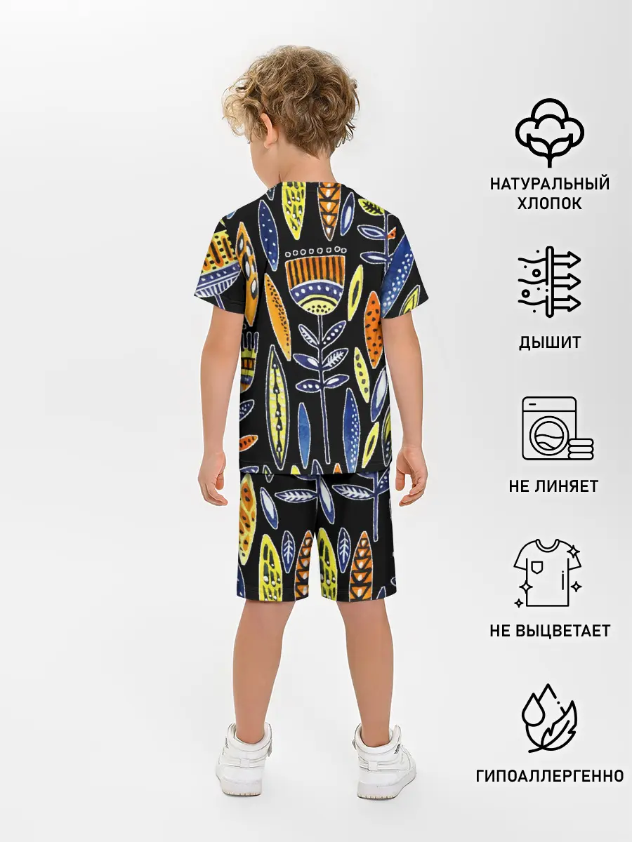 Детская пижама с шортами / вечные цветы фараона