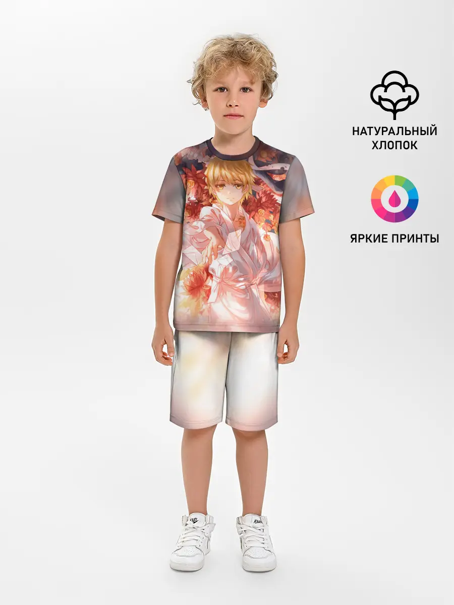 Детская пижама с шортами / БЕЗДОМНЫЙ БОГ. Юкинэ в цветах