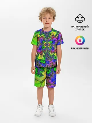 Детская пижама с шортами / НЕОНОВЫЙ ЦВЕТОК