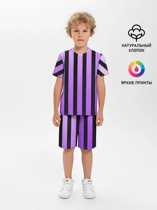 Детская пижама с шортами / Полосатость