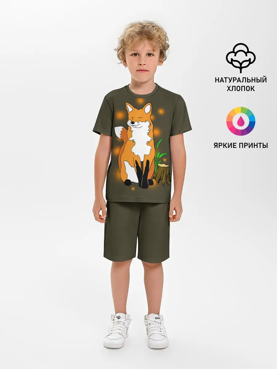 Детская пижама с шортами / Лиса в лесу