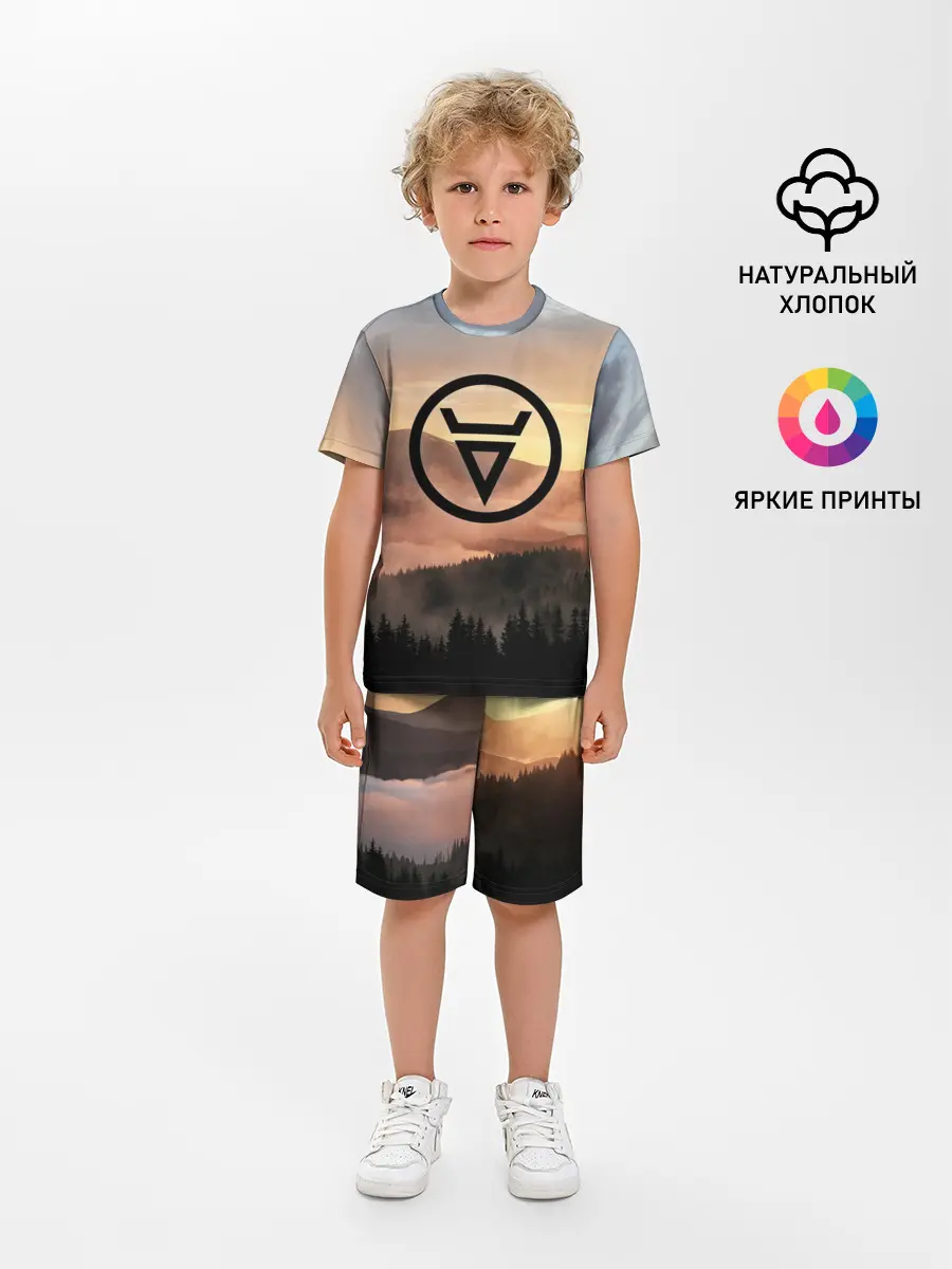 Детская пижама с шортами / ВЕЛЕС | РУНЫ | RUNES