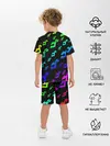 Детская пижама с шортами / Радужный Паттерн Лого ДжоДжо
