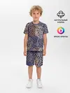 Детская пижама с шортами / текстура японские узоры