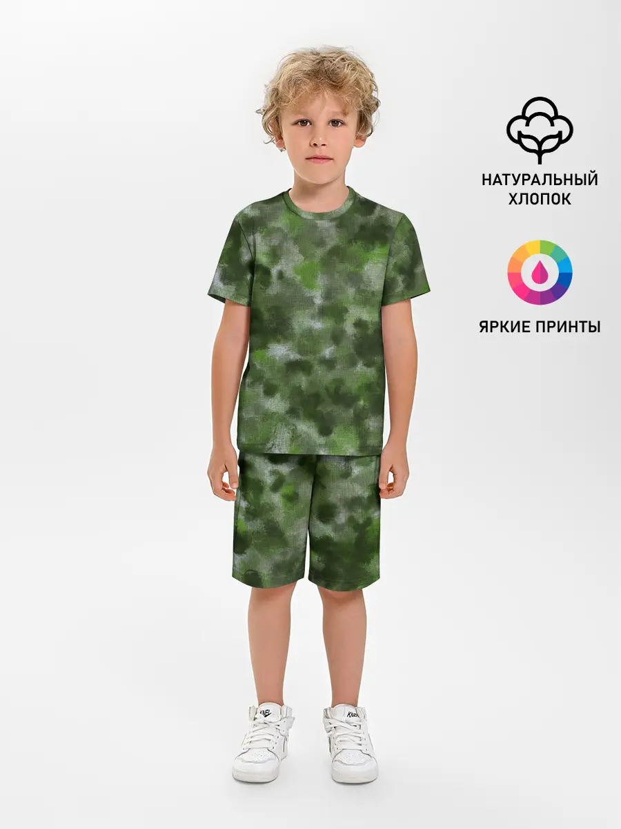 Детская пижама с шортами / Canvas Green Camo