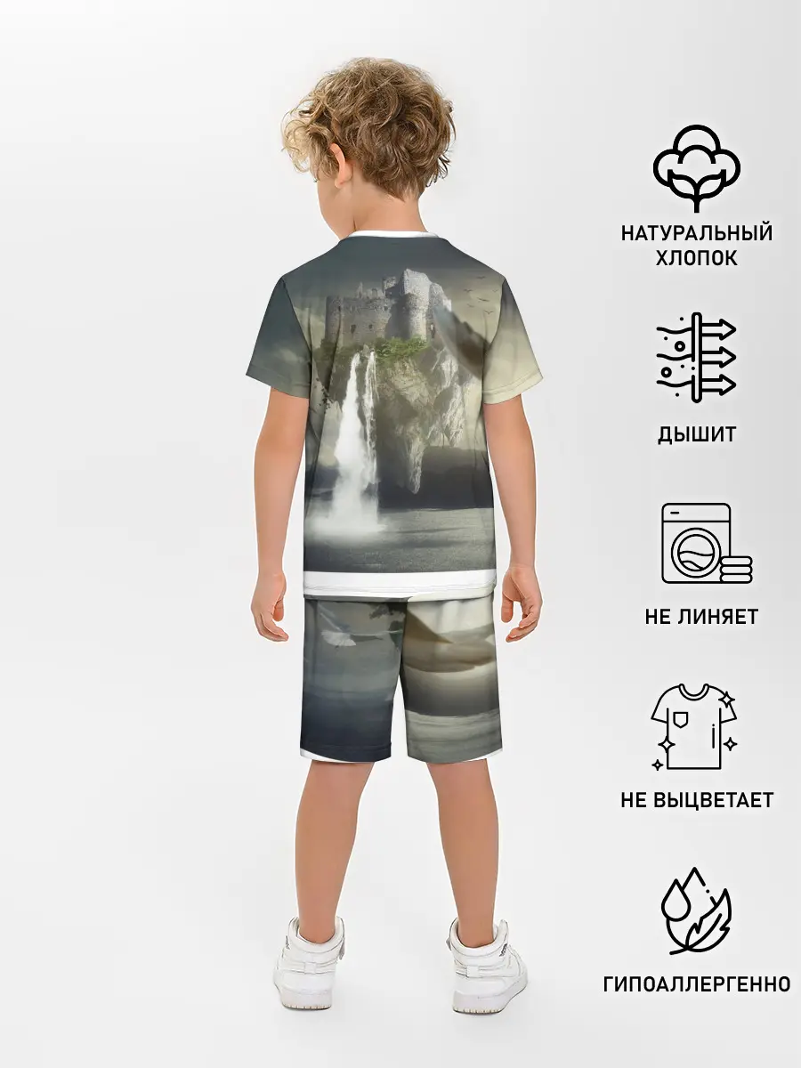 Детская пижама с шортами / Парящий замак