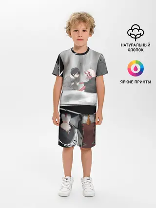 Детская пижама с шортами / ноль два перевертыш