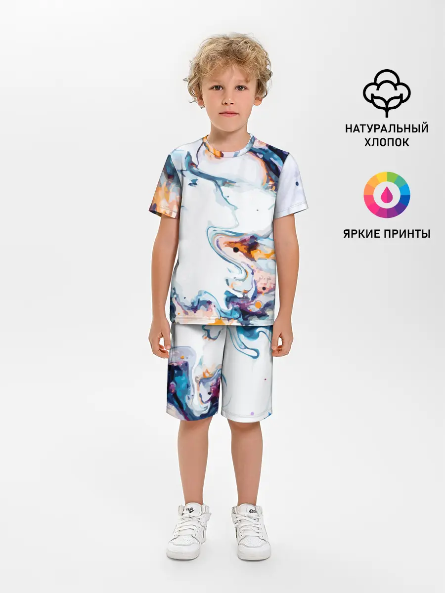 Детская пижама с шортами / Брызги красок