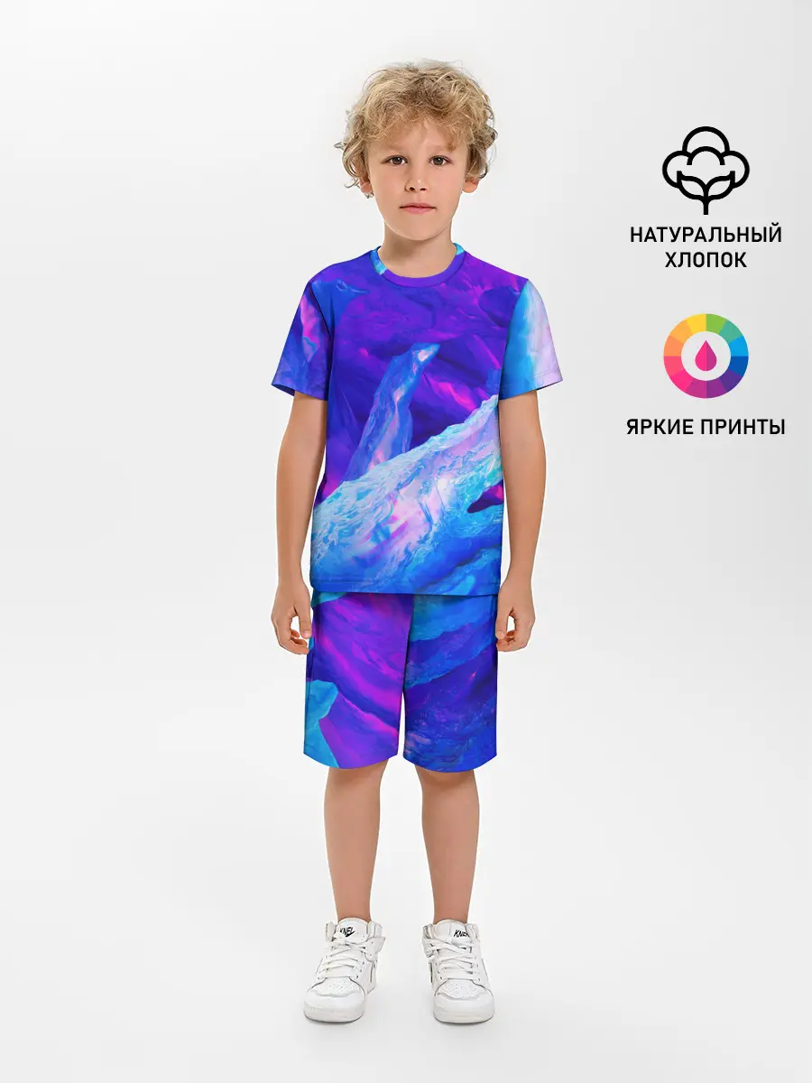 Детская пижама с шортами / ЛЕДЯНОЙ НЕОН