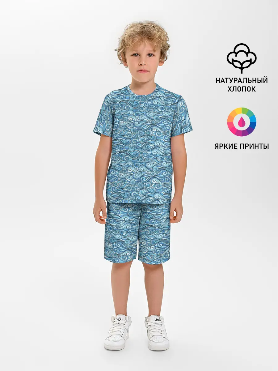 Детская пижама с шортами / Море волнуется