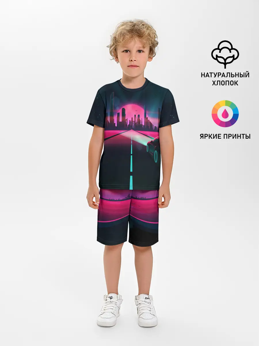 Детская пижама с шортами / НЕОНОВЫЙ ГОРОД