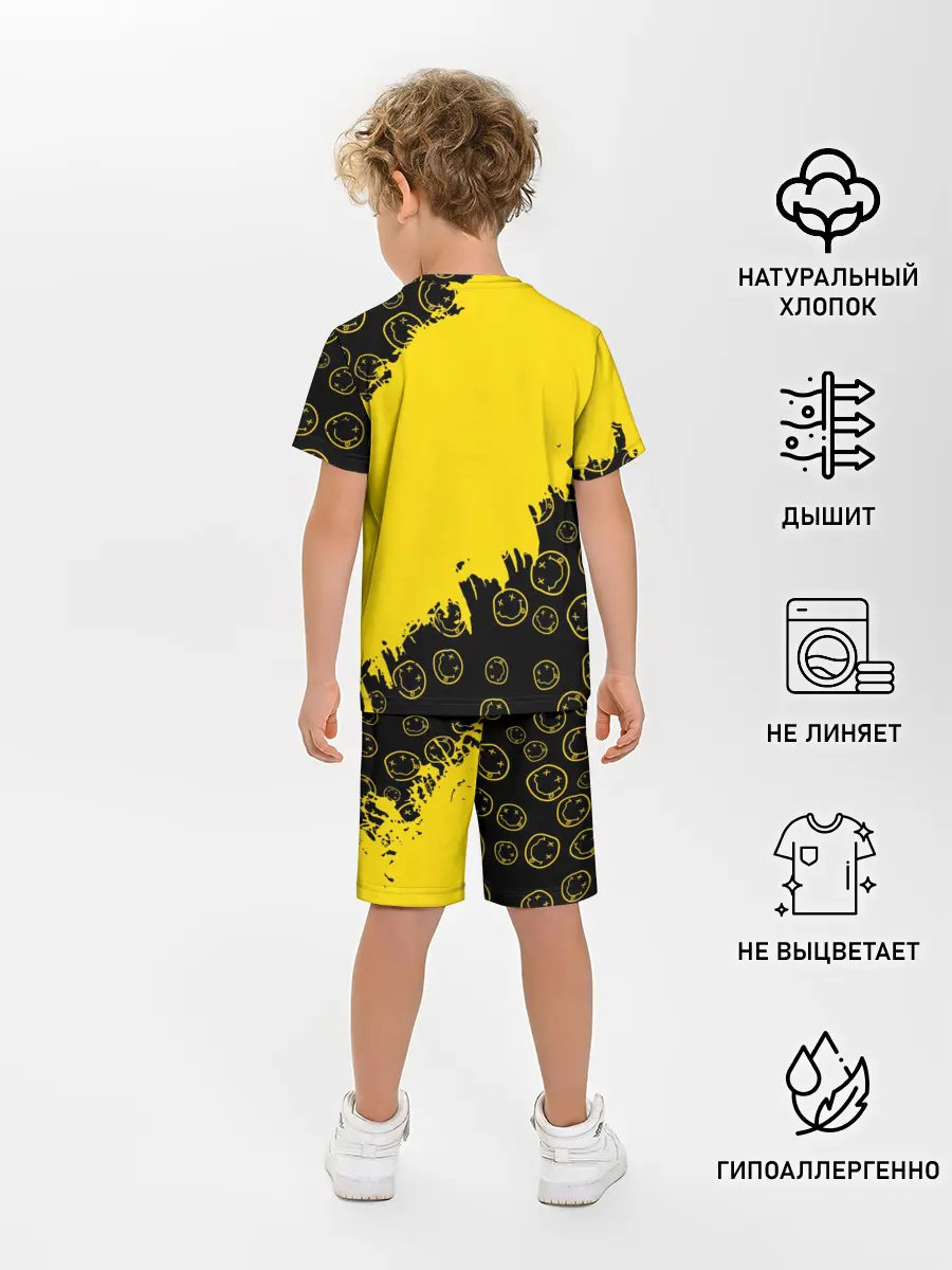 Детская пижама с шортами / Nirvana Smile | Нирвана Рваный Паттерн