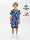 Детская пижама с шортами / Синие линии